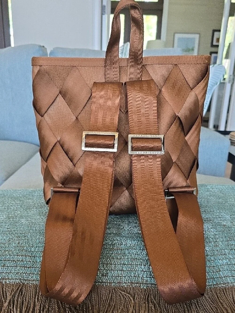 NWOT MAGGIE BAGS Woven Satin Brown Backpack - Men